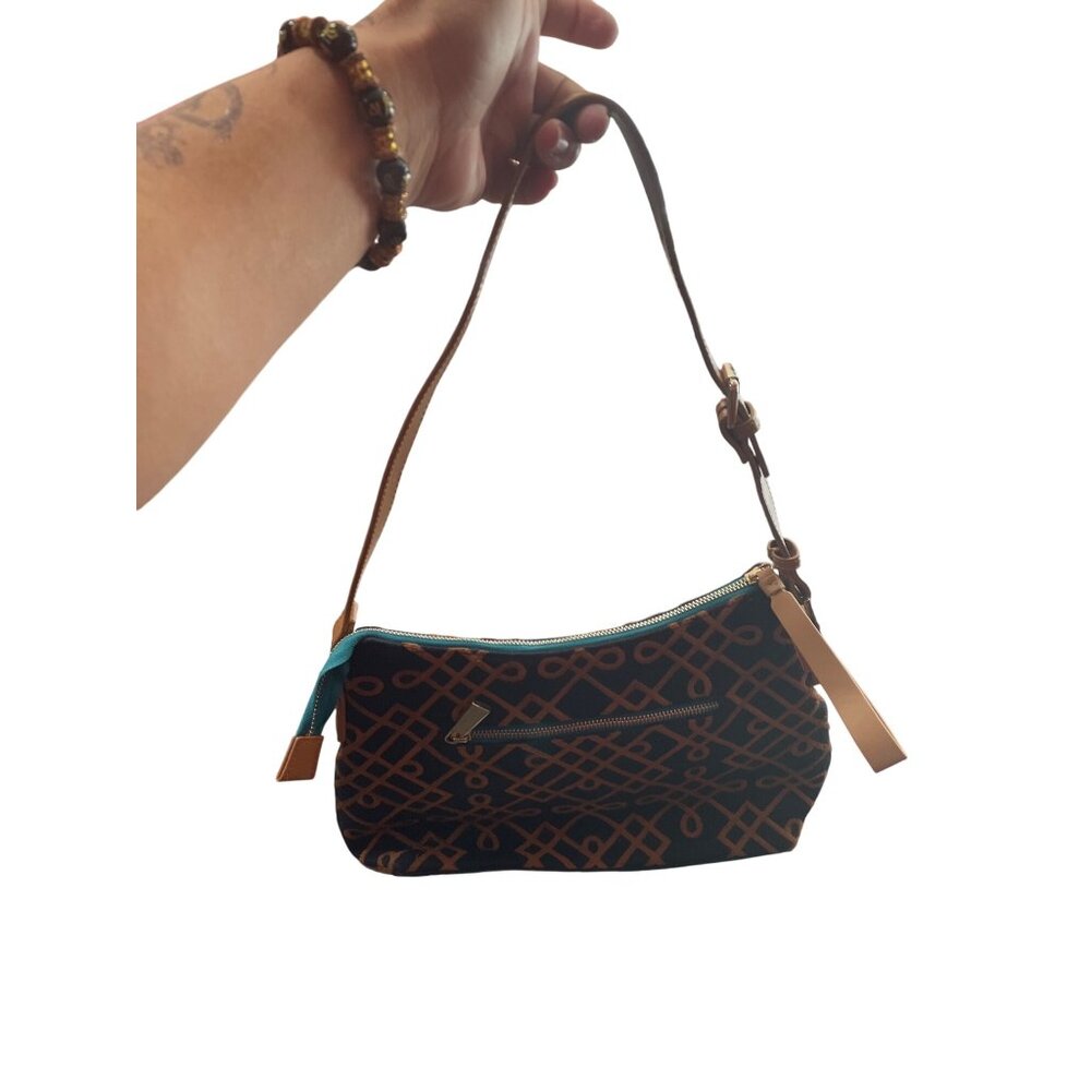 Spartina 449 Womens Brown Black Linen Leather Shoulder Handbag KU 8930 - Picture 8 of 16